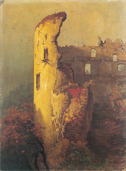 Wojciech Gerson Ruins of castle tower in Ojcow Germany oil painting art